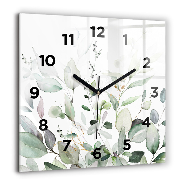 Reloj de pared cuadrado Plantas hojas