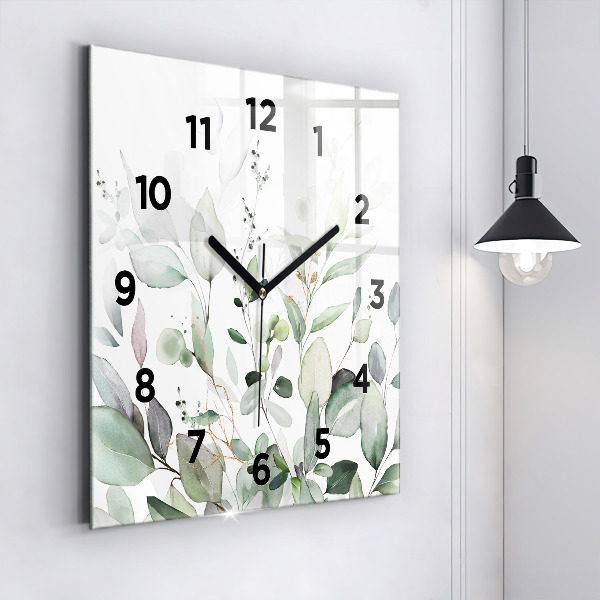 Reloj de pared cuadrado Plantas hojas