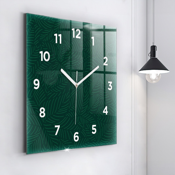 Reloj de pared cuadrado Patrón de hojas