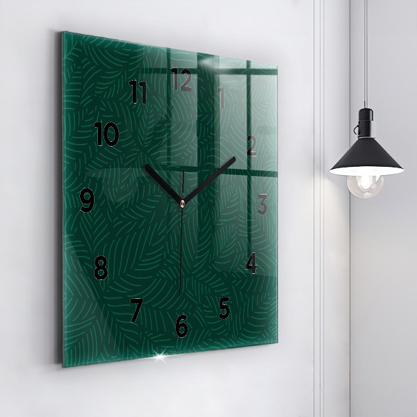 Reloj de pared cuadrado Patrón de hojas