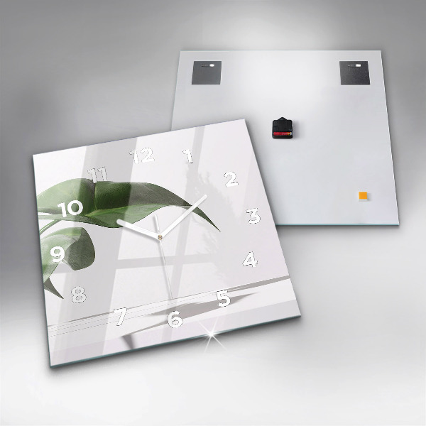 Reloj de pared cuadrado Hojas abstractas