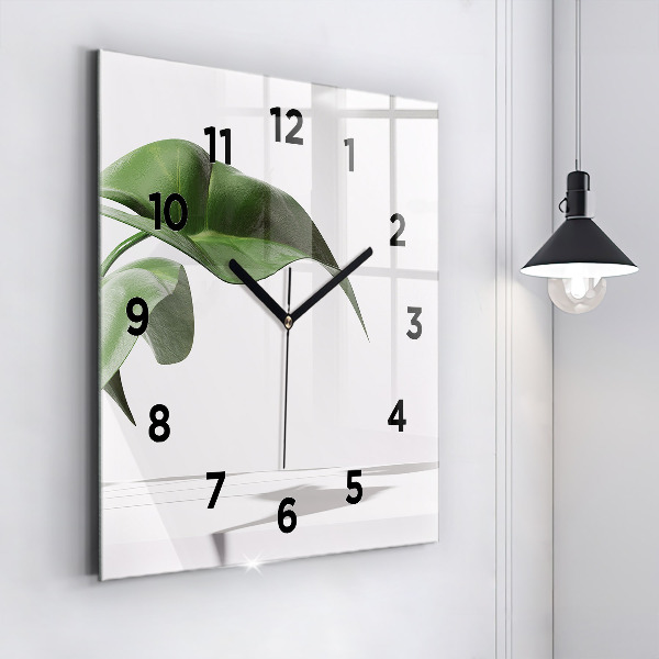 Reloj de pared cuadrado Hojas abstractas
