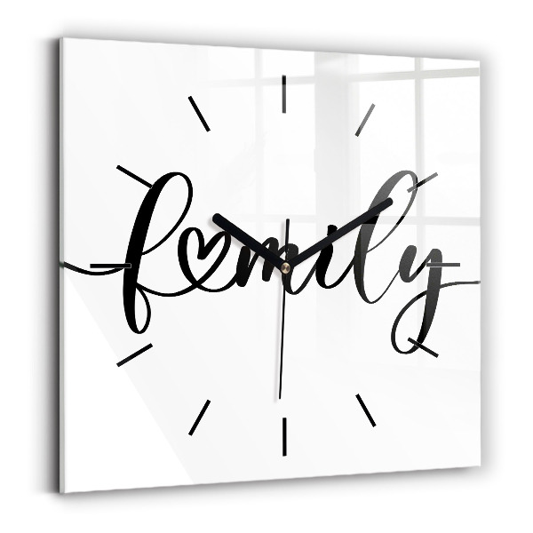 Reloj de pared cuadrado Inscripción familiar