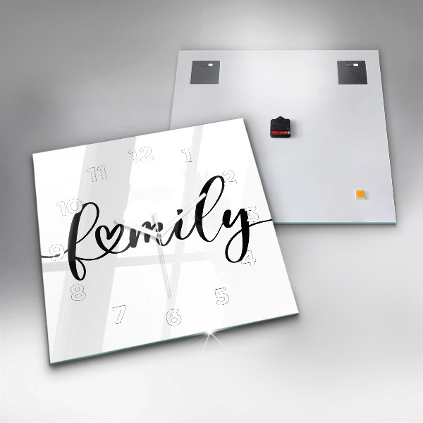 Reloj de pared cuadrado Inscripción familiar