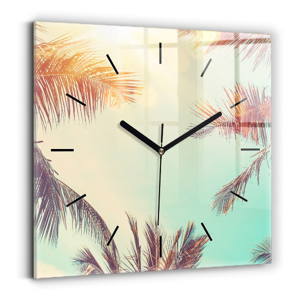 Reloj cuadrado Palmeras tropicales