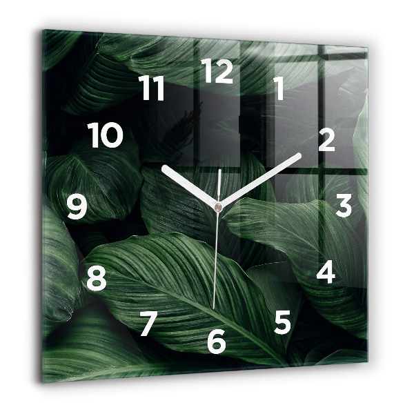 Reloj de pared cuadrado Monstera tropical