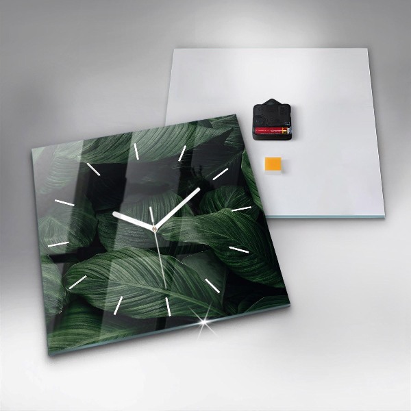 Reloj de pared cuadrado Monstera tropical