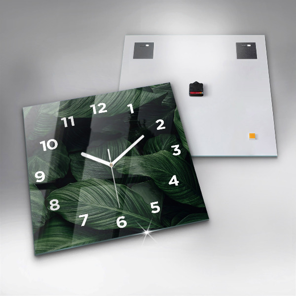 Reloj de pared cuadrado Monstera tropical