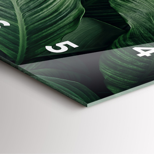 Reloj de pared cuadrado Monstera tropical