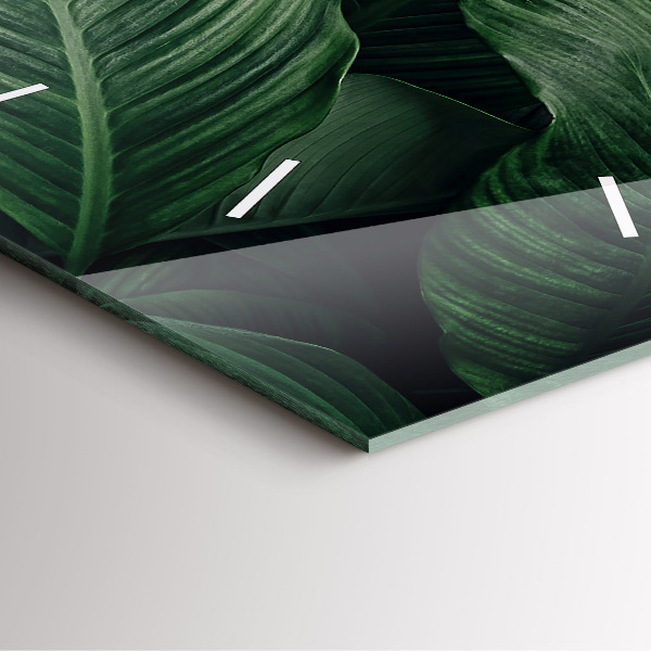 Reloj de pared cuadrado Monstera tropical