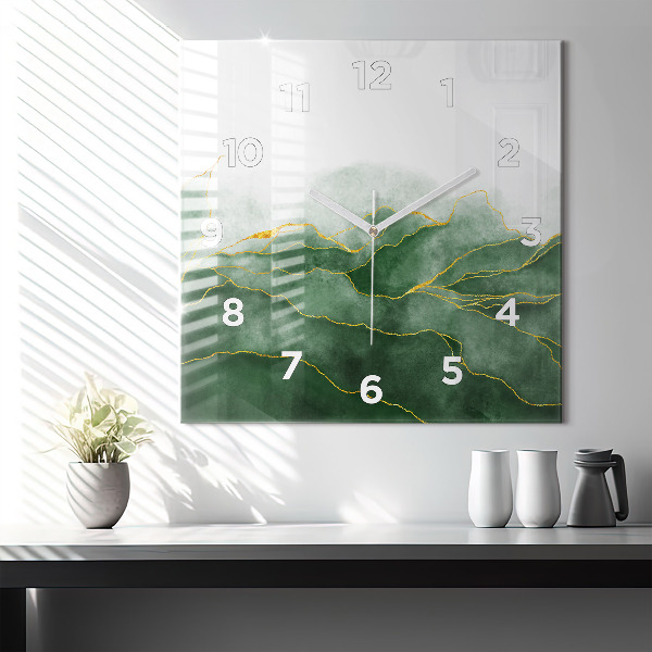Reloj de pared cuadrado Hojas abstractas