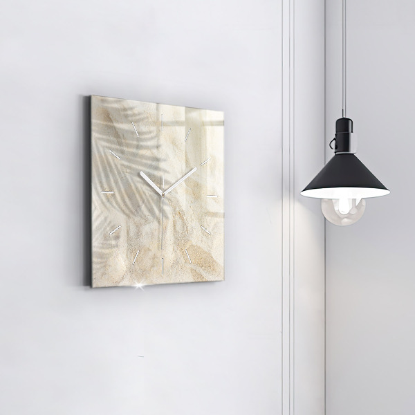 Reloj de pared cuadrado Sombra de una palmera Arena