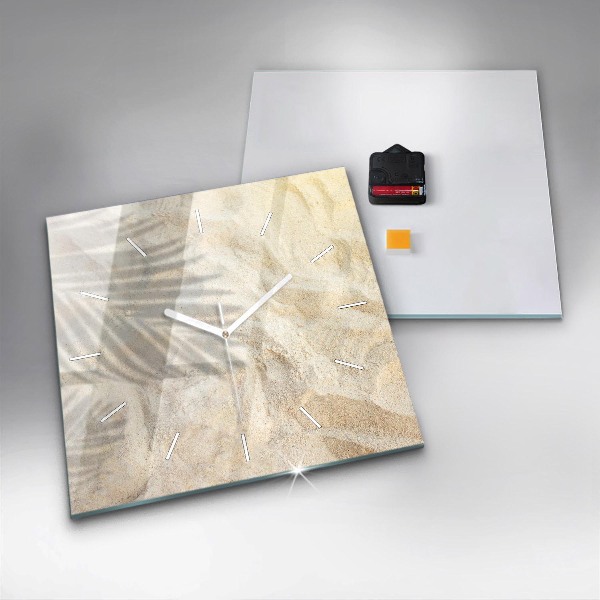 Reloj de pared cuadrado Sombra de una palmera Arena