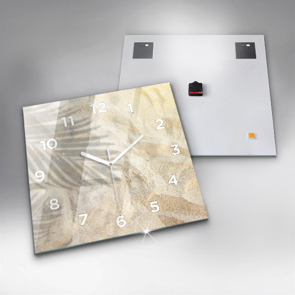 Reloj de pared cuadrado Sombra de una palmera Arena