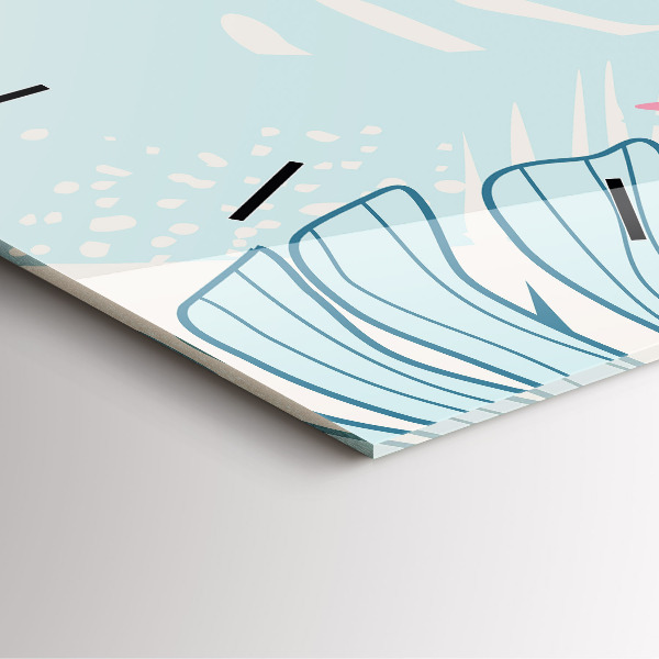 Reloj de pared cuadrado Hojas pastel