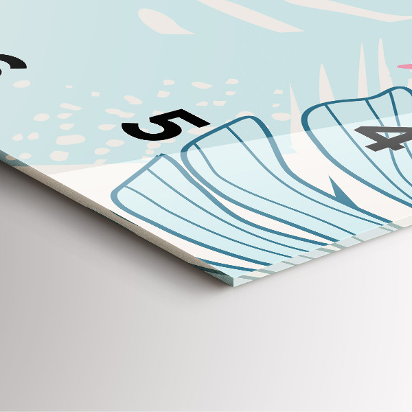 Reloj de pared cuadrado Hojas pastel