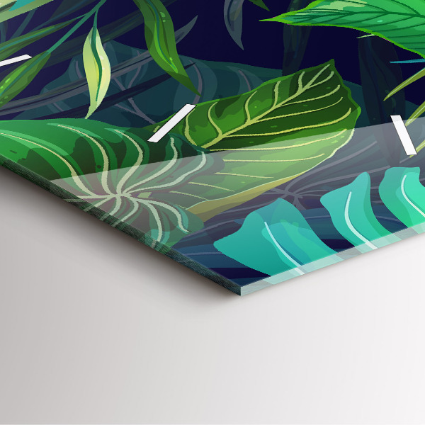 Reloj de pared cuadrado Hojas exóticas