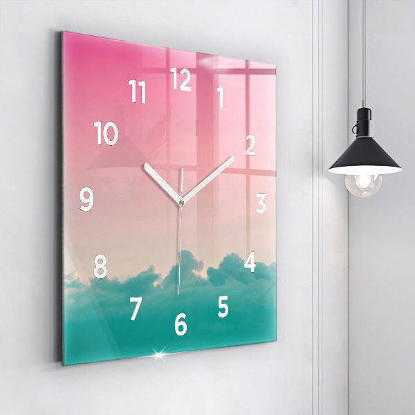 Reloj de pared cuadrado Cielo degradado