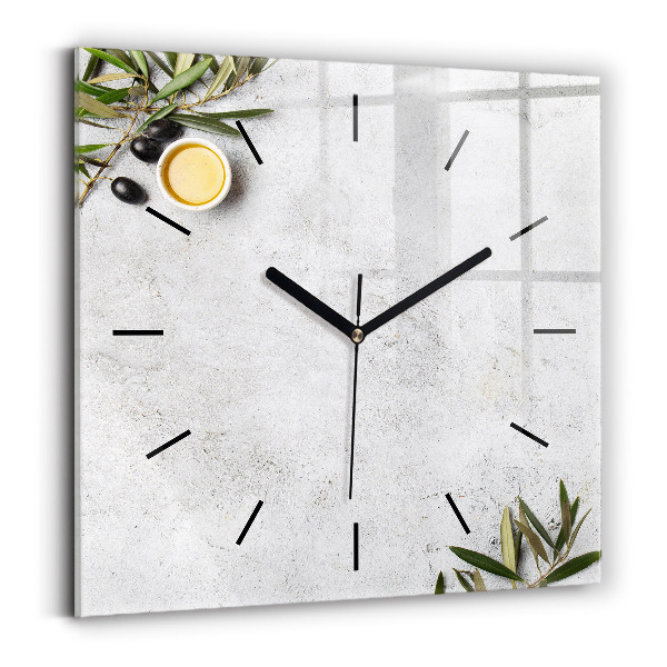 Reloj cuadrado Aceitunas minimalistas
