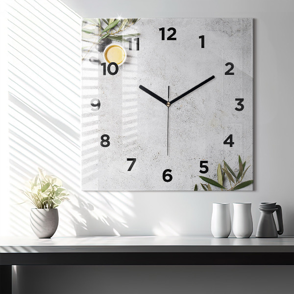 Reloj cuadrado Aceitunas minimalistas
