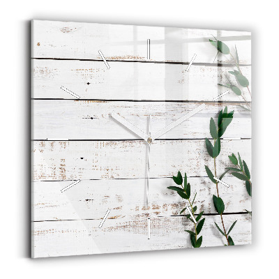 Reloj de pared cuadrado Tablas de madera