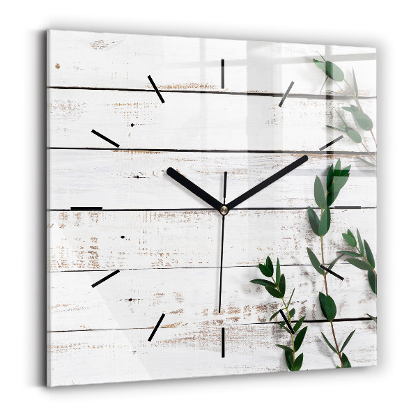 Reloj de pared cuadrado Tablas de madera