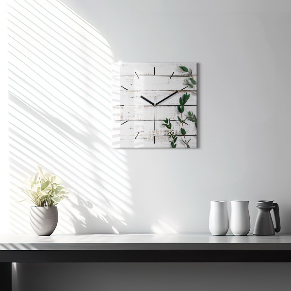 Reloj de pared cuadrado Tablas de madera