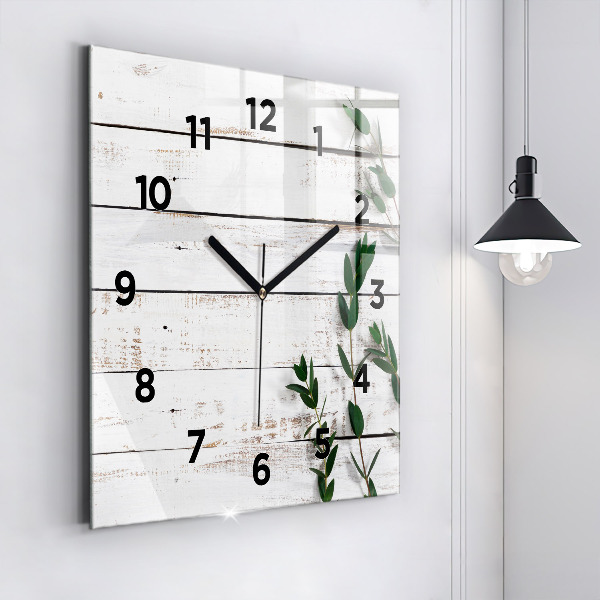 Reloj de pared cuadrado Tablas de madera