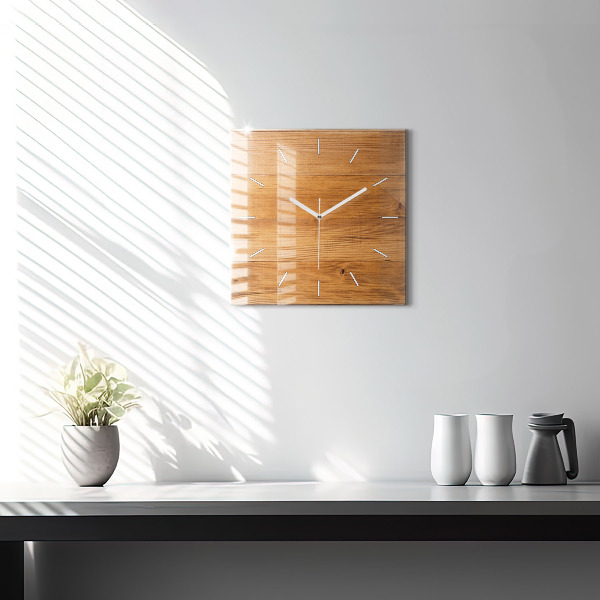 Reloj de pared cuadrado Tablas de madera