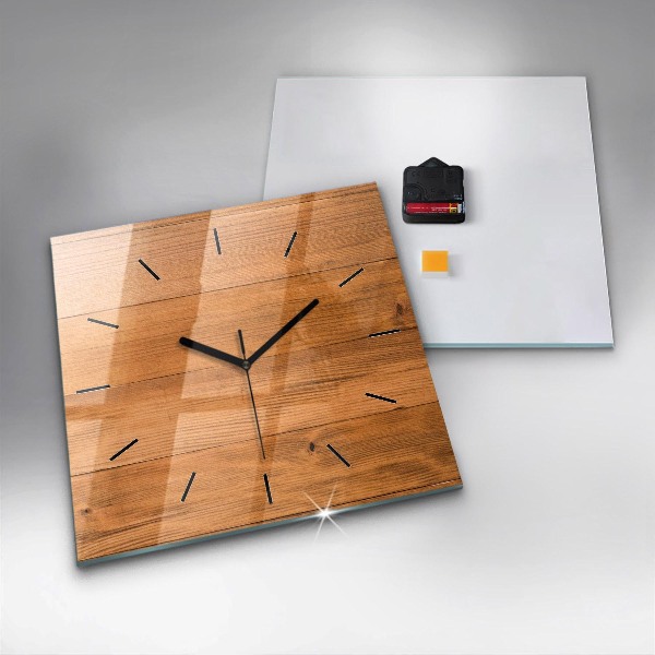 Reloj de pared cuadrado Tablas de madera