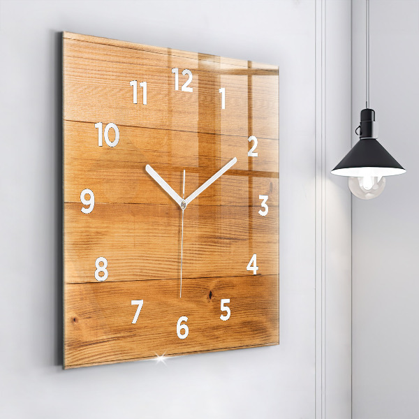 Reloj de pared cuadrado Tablas de madera