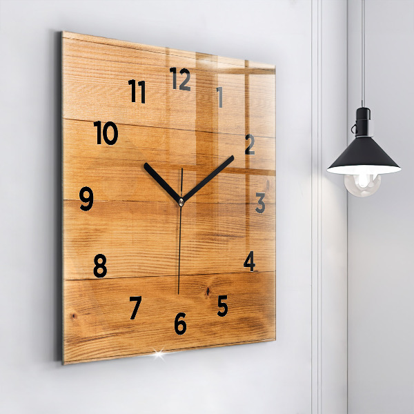Reloj de pared cuadrado Tablas de madera