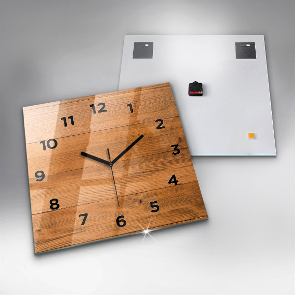 Reloj de pared cuadrado Tablas de madera