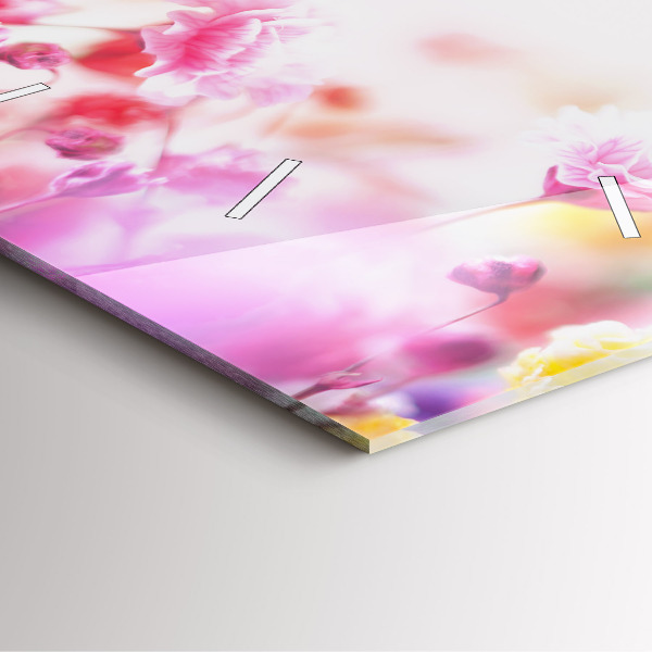 Reloj de pared cuadrado Flores en un prado