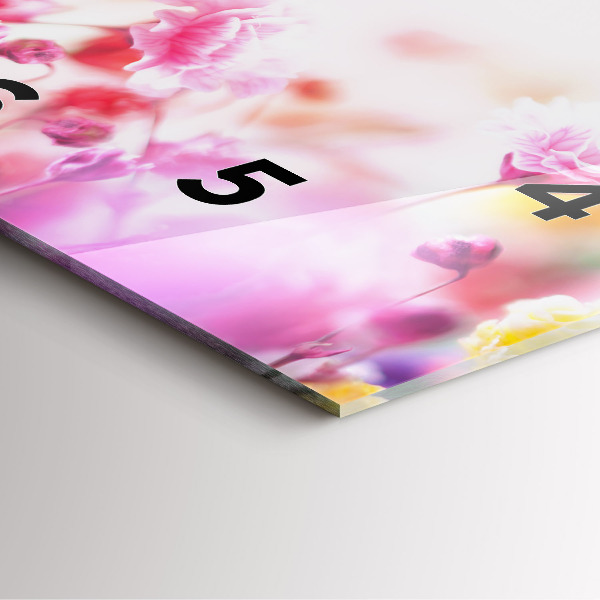 Reloj de pared cuadrado Flores en un prado