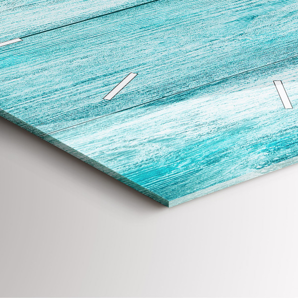 Reloj cuadrado Madera vieja azul