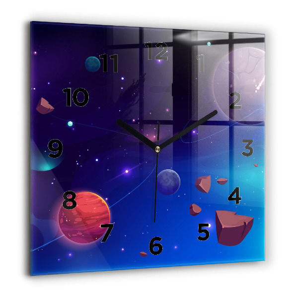 Reloj cuadrado Galaxia de planetas