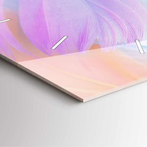 Reloj de pared cuadrado Plumas de colores