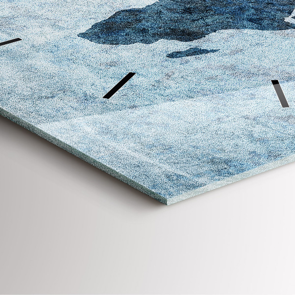 Reloj de pared cuadrado Mapamundi pintado