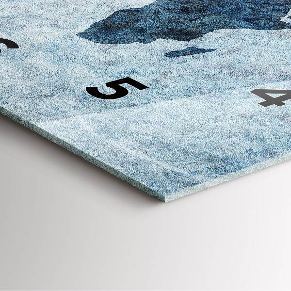 Reloj de pared cuadrado Mapamundi pintado