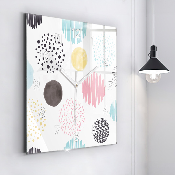 Reloj de pared cuadrado Patrón geométrico