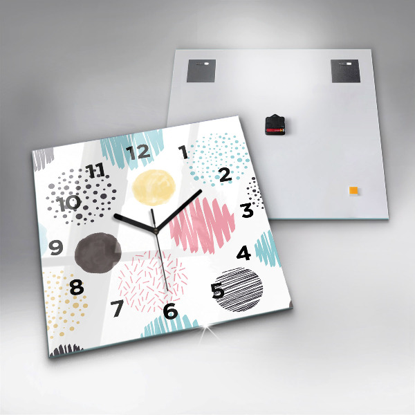 Reloj de pared cuadrado Patrón geométrico