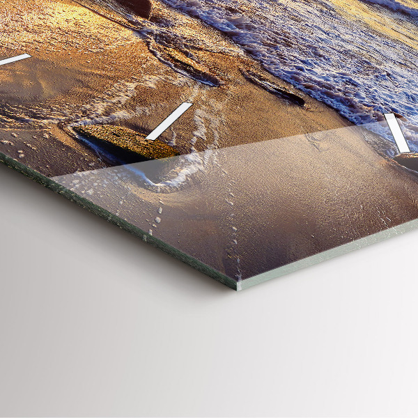 Reloj cuadrado Puesta de sol en la playa