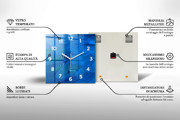 Reloj cuadrado Mapamundi de hormigón