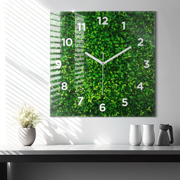 Reloj de pared cuadrado Hojas de seto