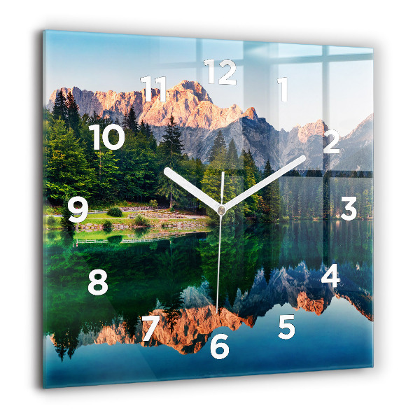 Reloj de pared cuadrado Paisaje lacustre