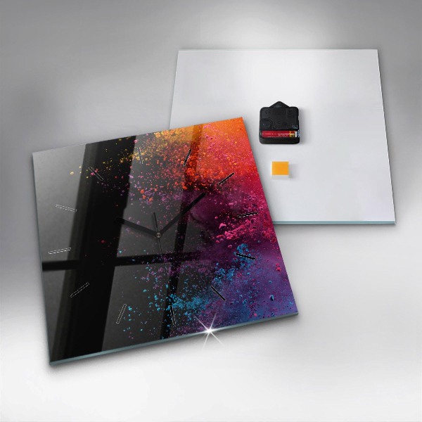 Reloj de pared cuadrado Explosión de colores