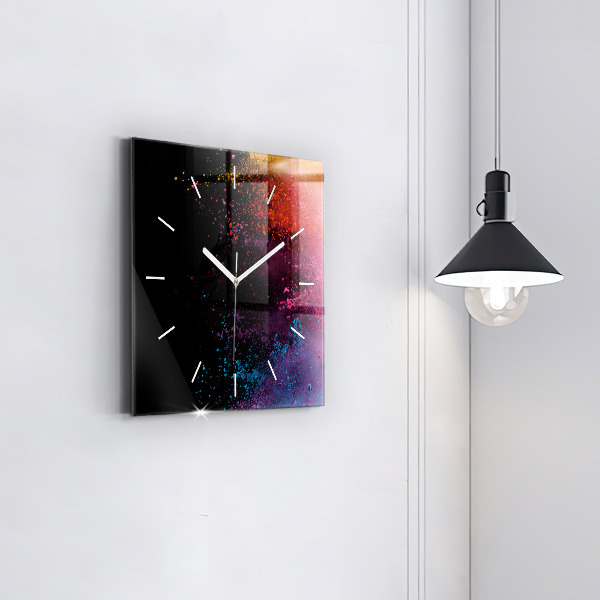 Reloj de pared cuadrado Explosión de colores