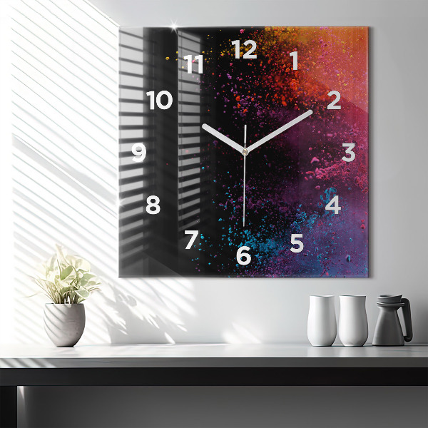 Reloj de pared cuadrado Explosión de colores