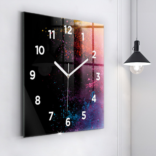 Reloj de pared cuadrado Explosión de colores